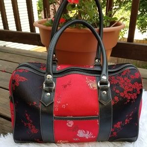 Yans NY Black and Red Brocade Shoulder bag